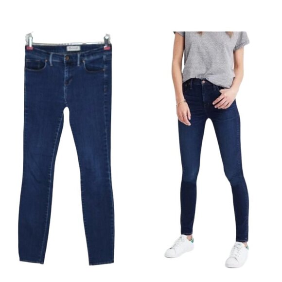 Madewell Jeans Size 27 26X30 Low Rise Skinny Dark Wash - Picture 8 of 8